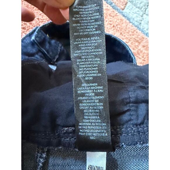 White House Black Market Skinny Leg Dark Wash Jeans Blue Stretch Rhinestone Trim - Picture 8 of 9